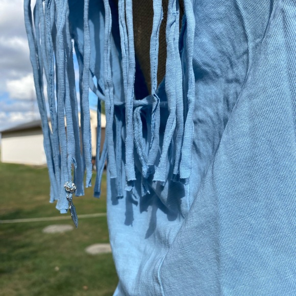 Handcrafted Polo Ralph Lauren Distressed Fringe Festival Cutoff Tee Size XL - Picture 3 of 10